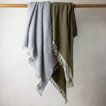Whisper Muslin Reversible Blanket | Olive-2