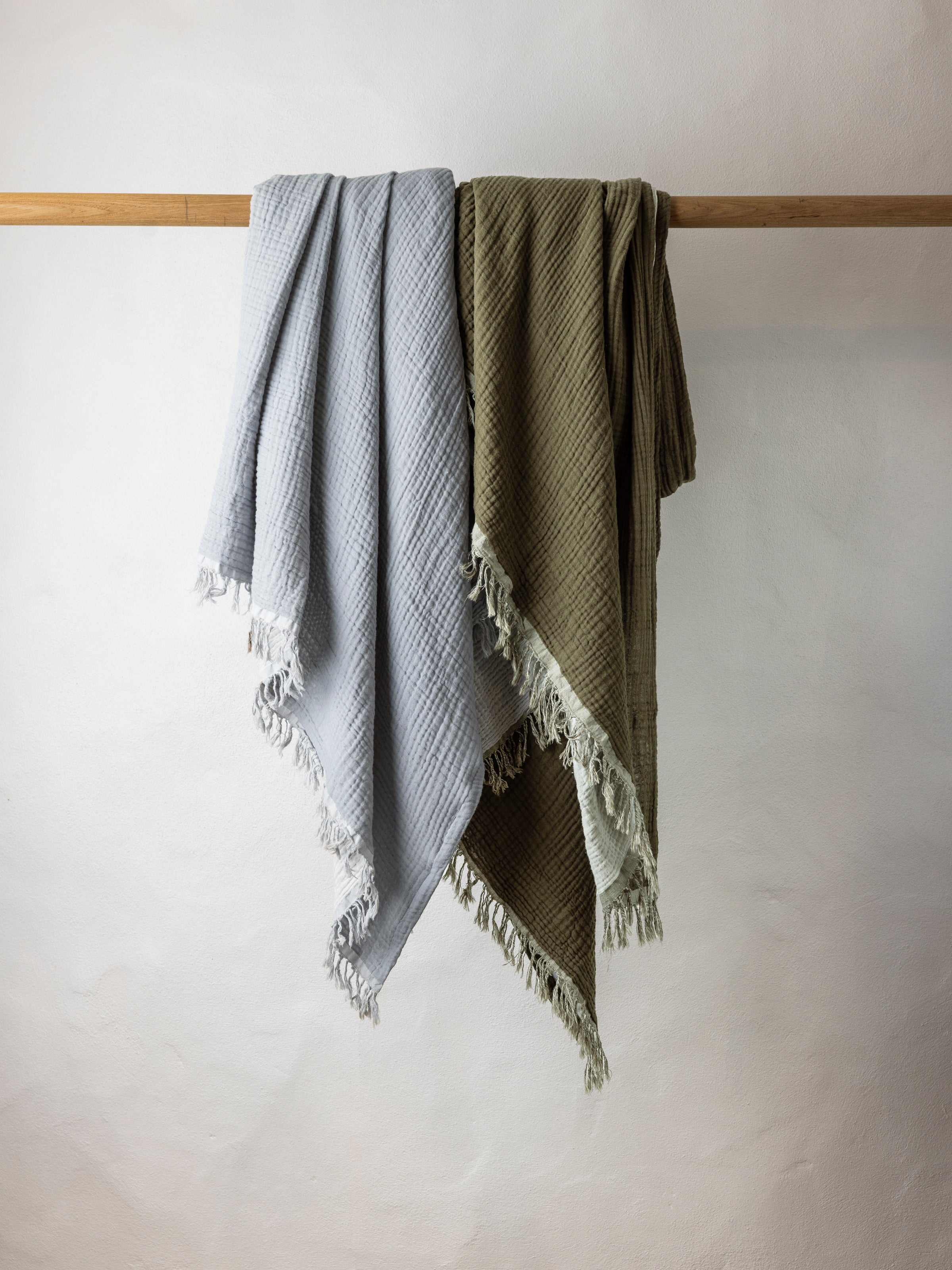 Whisper Muslin Reversible Blanket | Olive-2