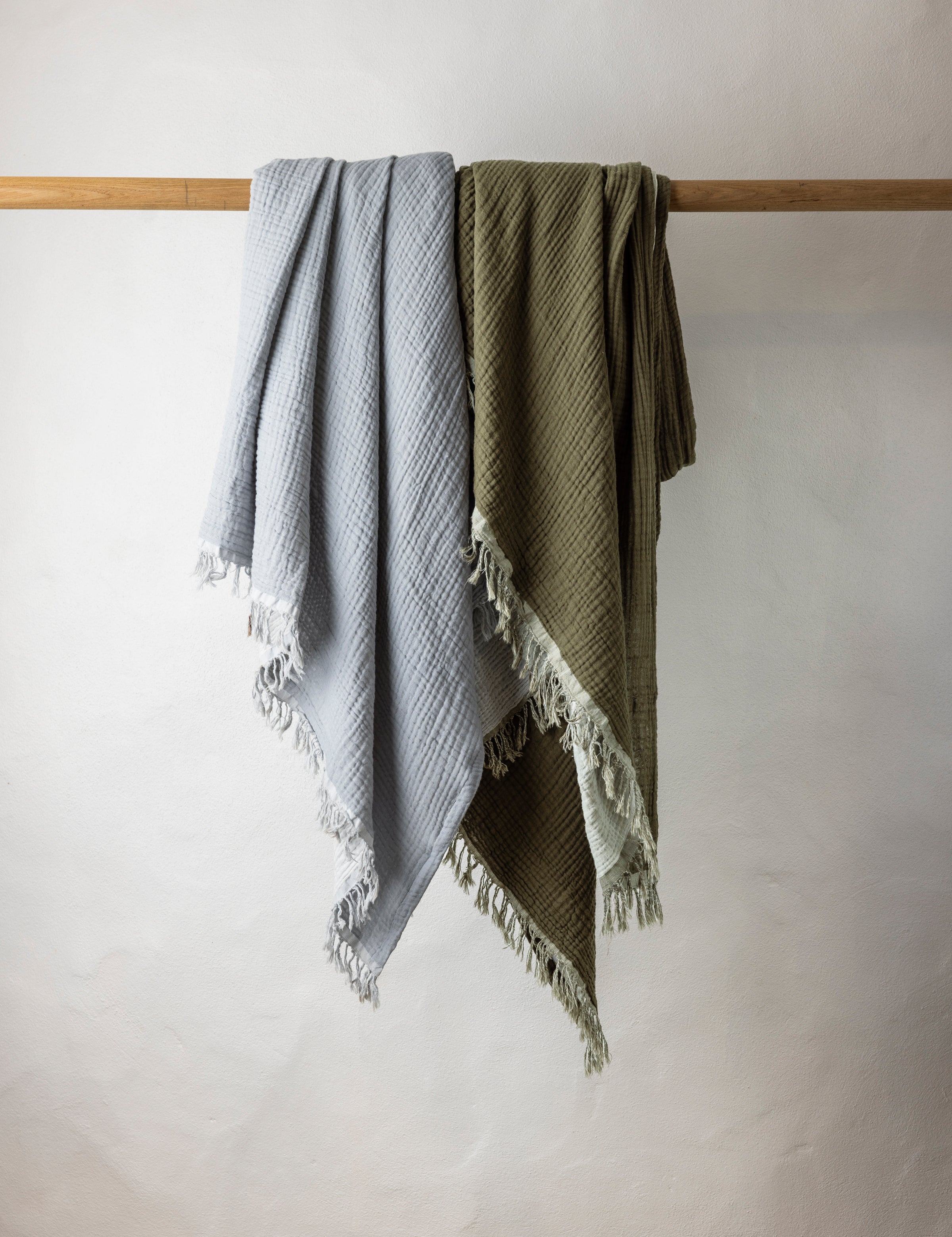 Whisper Muslin Reversible Blanket | Smoke Blue-2