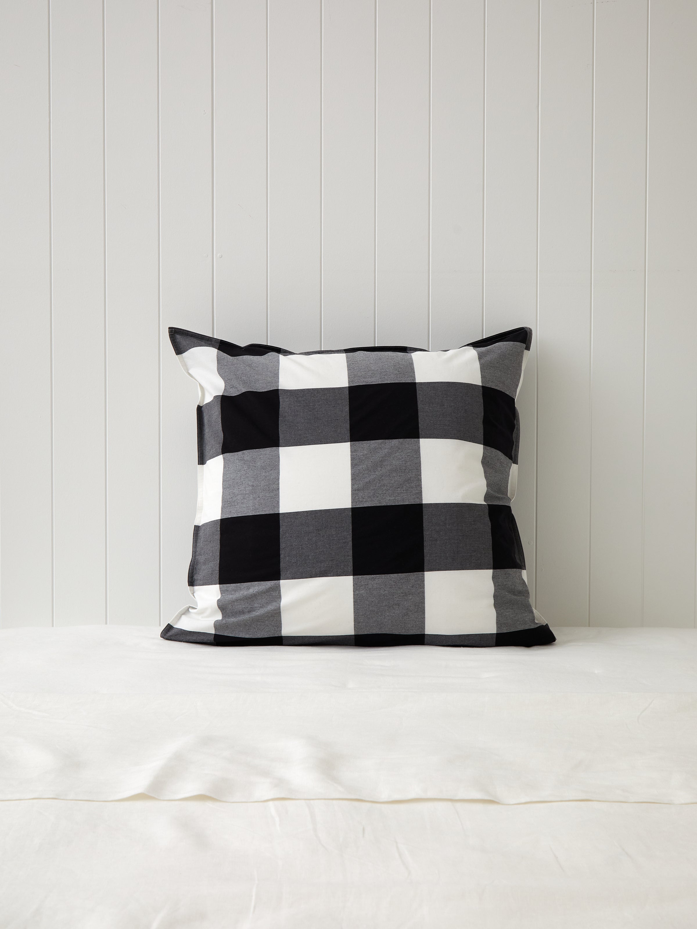 Piha European Pillowcase | Black/White-1