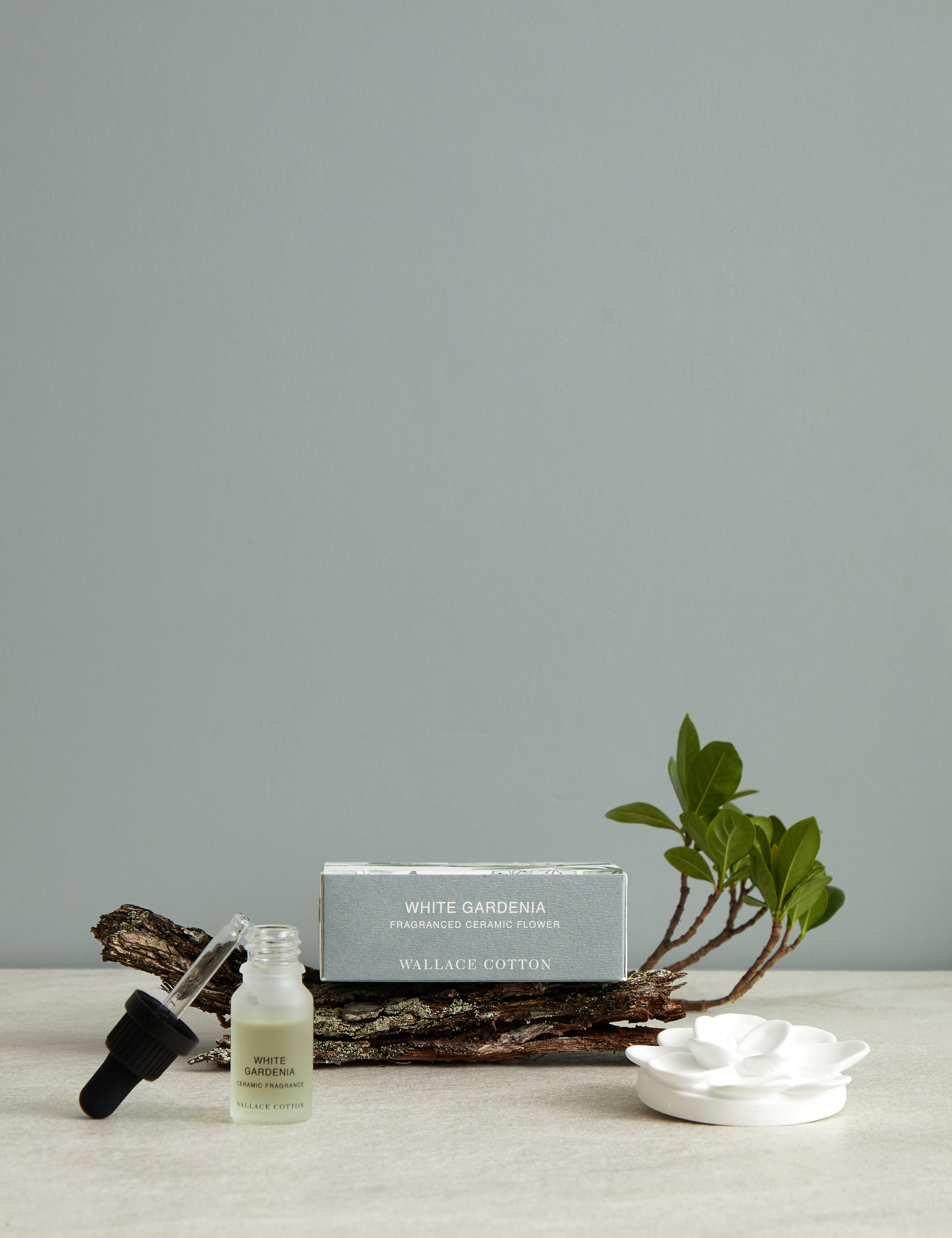 White Gardenia Ceramic Flower & Dripper Bottle 10ml | White-1