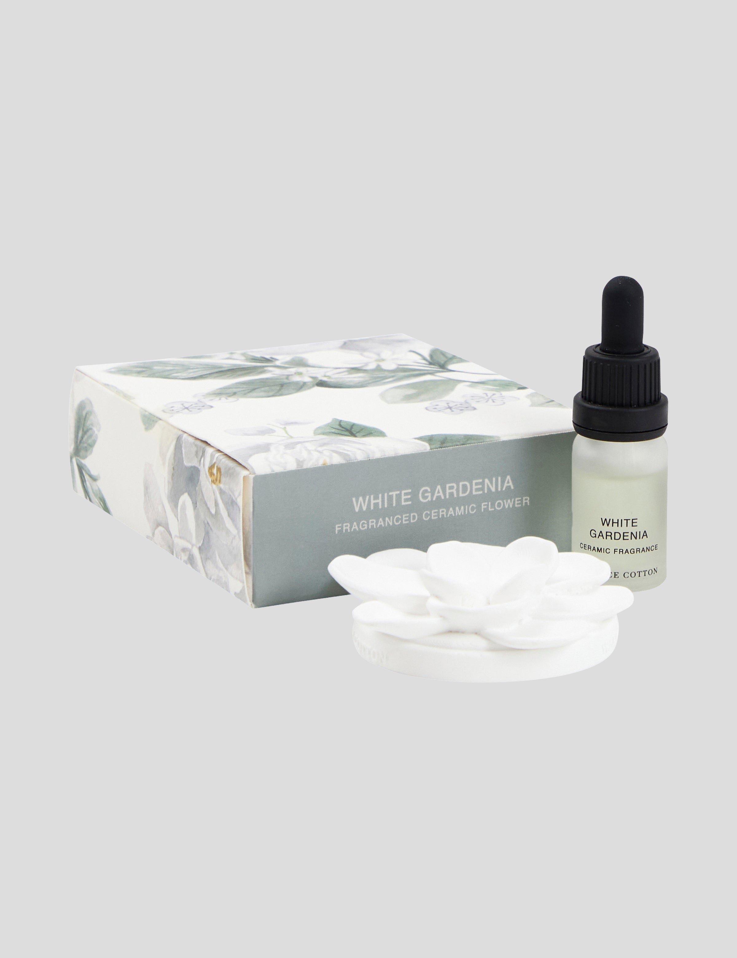 White Gardenia Ceramic Flower & Dripper Bottle 10ml | White-3