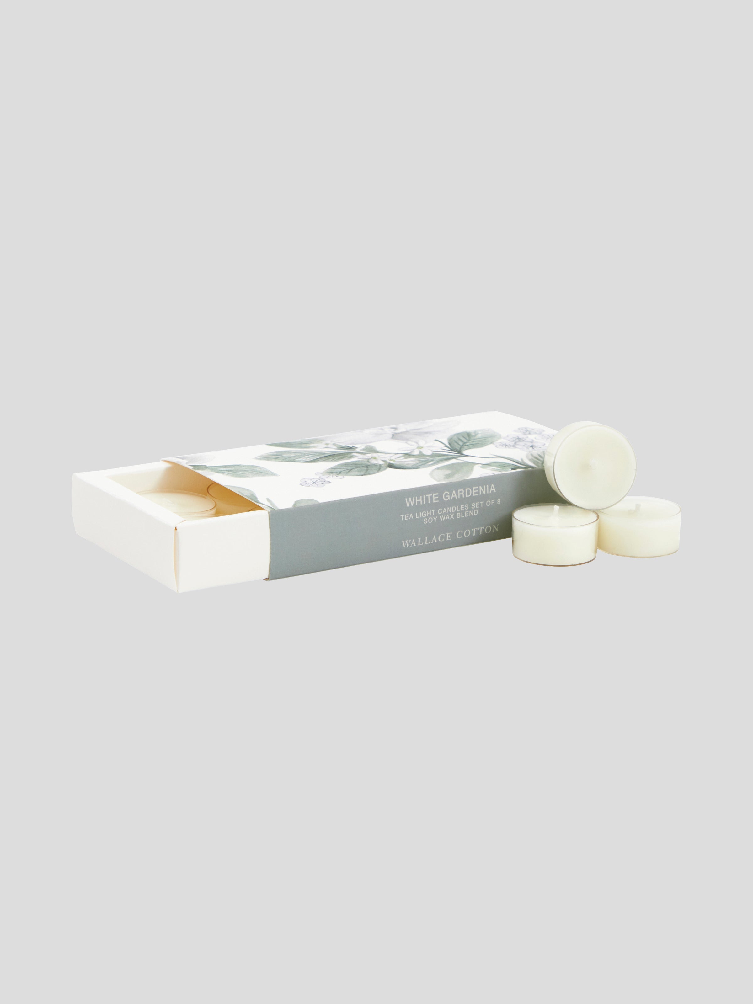 White Gardenia Tea Lights Set of 8 | White-3