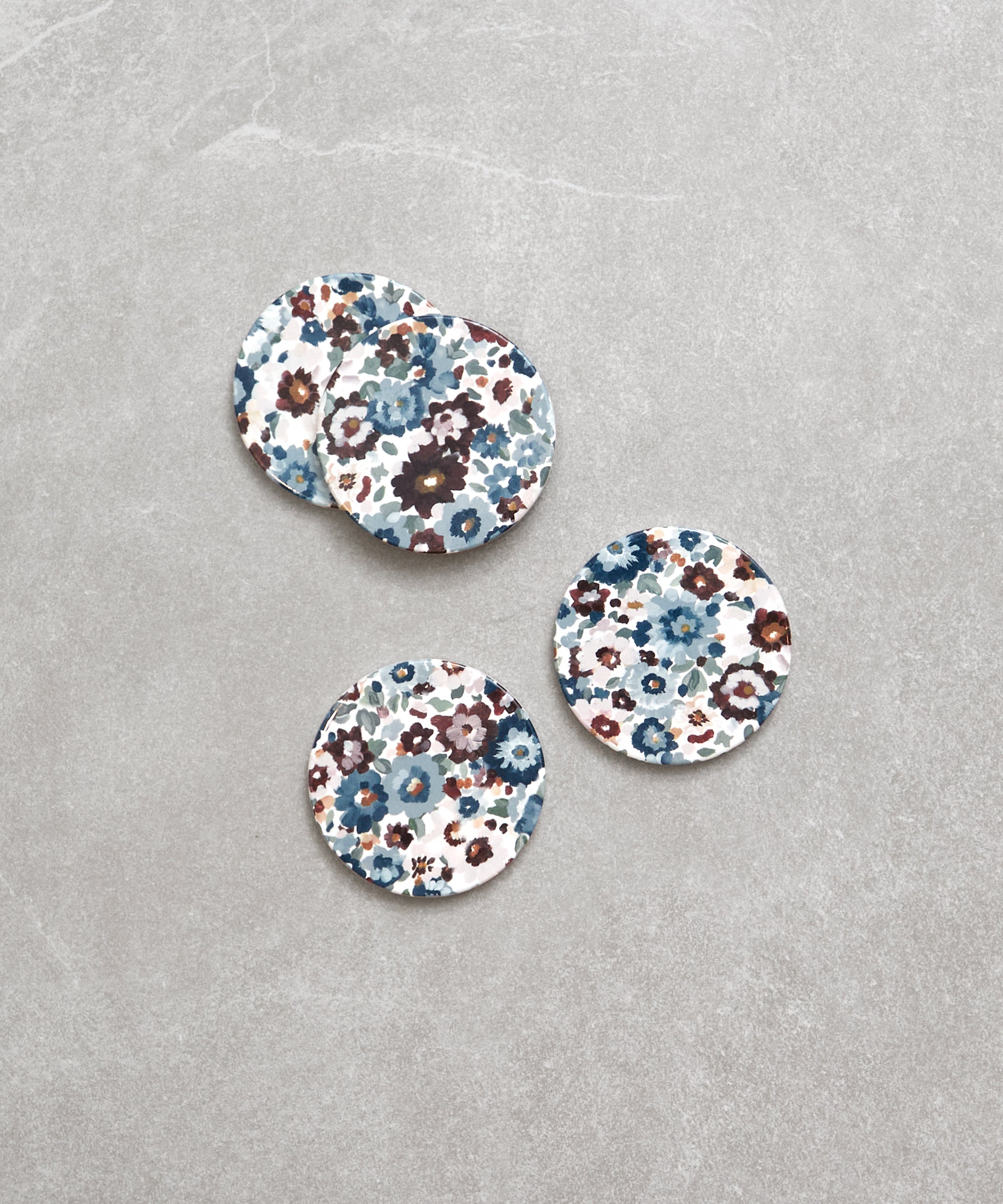 Zinnia Ceramic Coasters Set of 4 | Floral-1