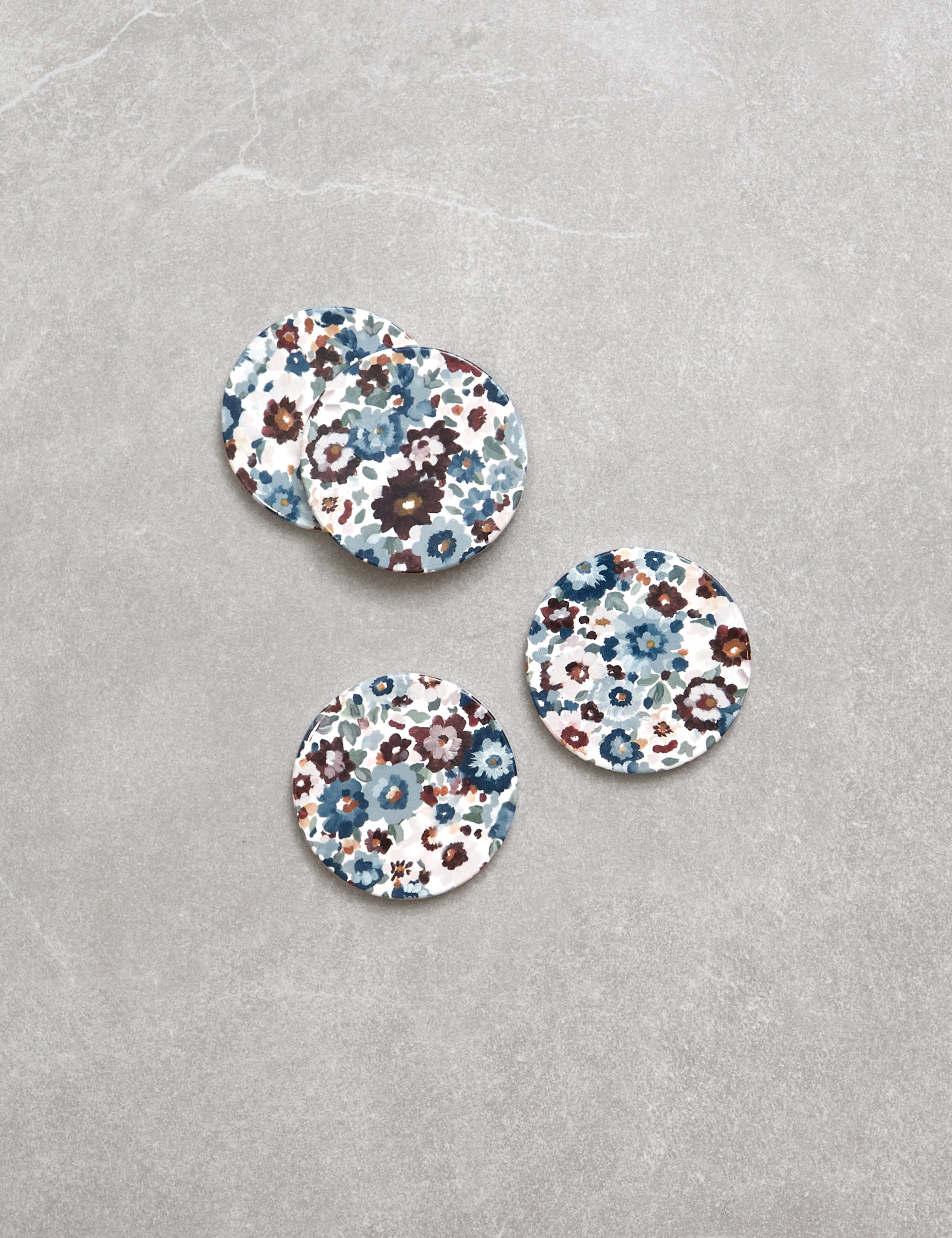 Zinnia Ceramic Coasters Set of 4 | Floral-1