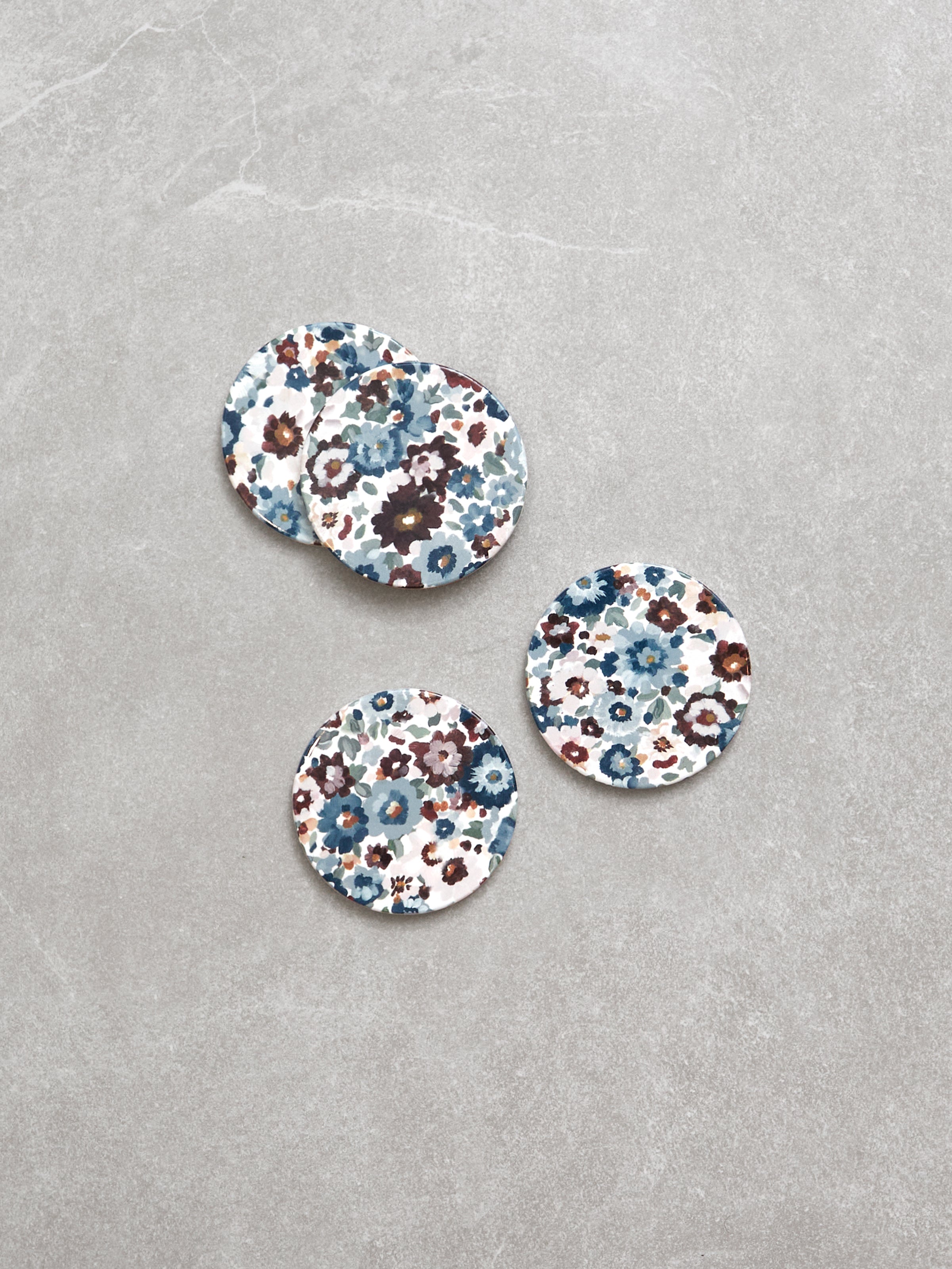 Zinnia Ceramic Coasters Set of 4 | Floral-1