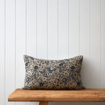 Zinnia Rectangle Cushion Cover | Blue Floral-1