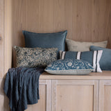 Zinnia Rectangle Cushion Cover | Blue Floral-2