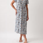 Zoe Full Length Short Sleeve Nightie | Floral-1