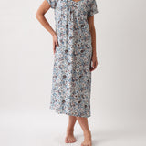 Zoe Full Length Short Sleeve Nightie | Floral-1