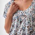 Zoe Full Length Short Sleeve Nightie | Floral-2