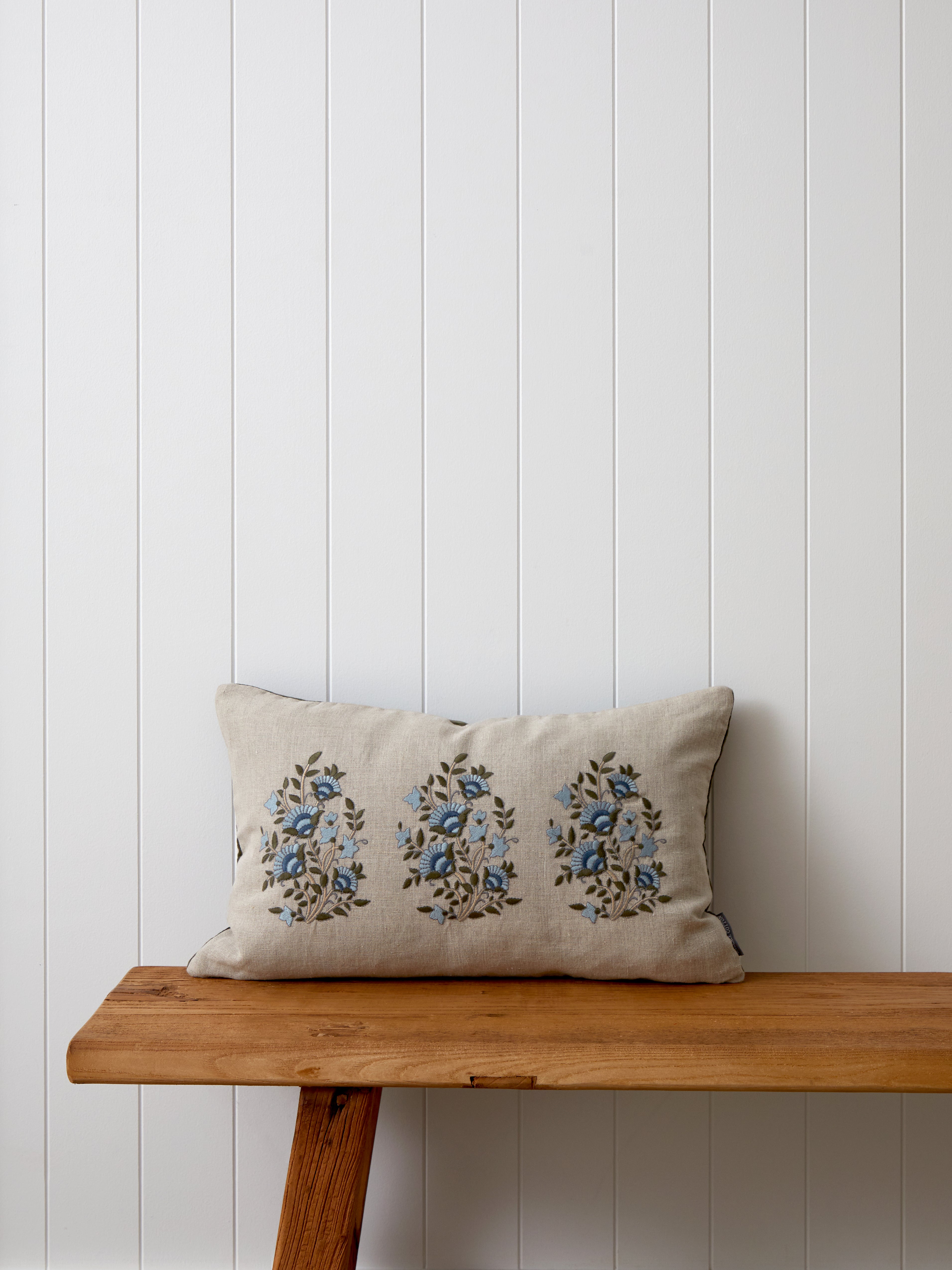 Folklore Embroidered Rectangle Cushion Cover | Floral1
