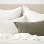 Cardrona Reversible Flannel Duvet Set | Olive Stripe2