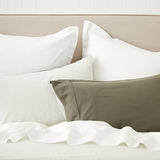 Cardrona Reversible Flannel Duvet Set | Olive Stripe2