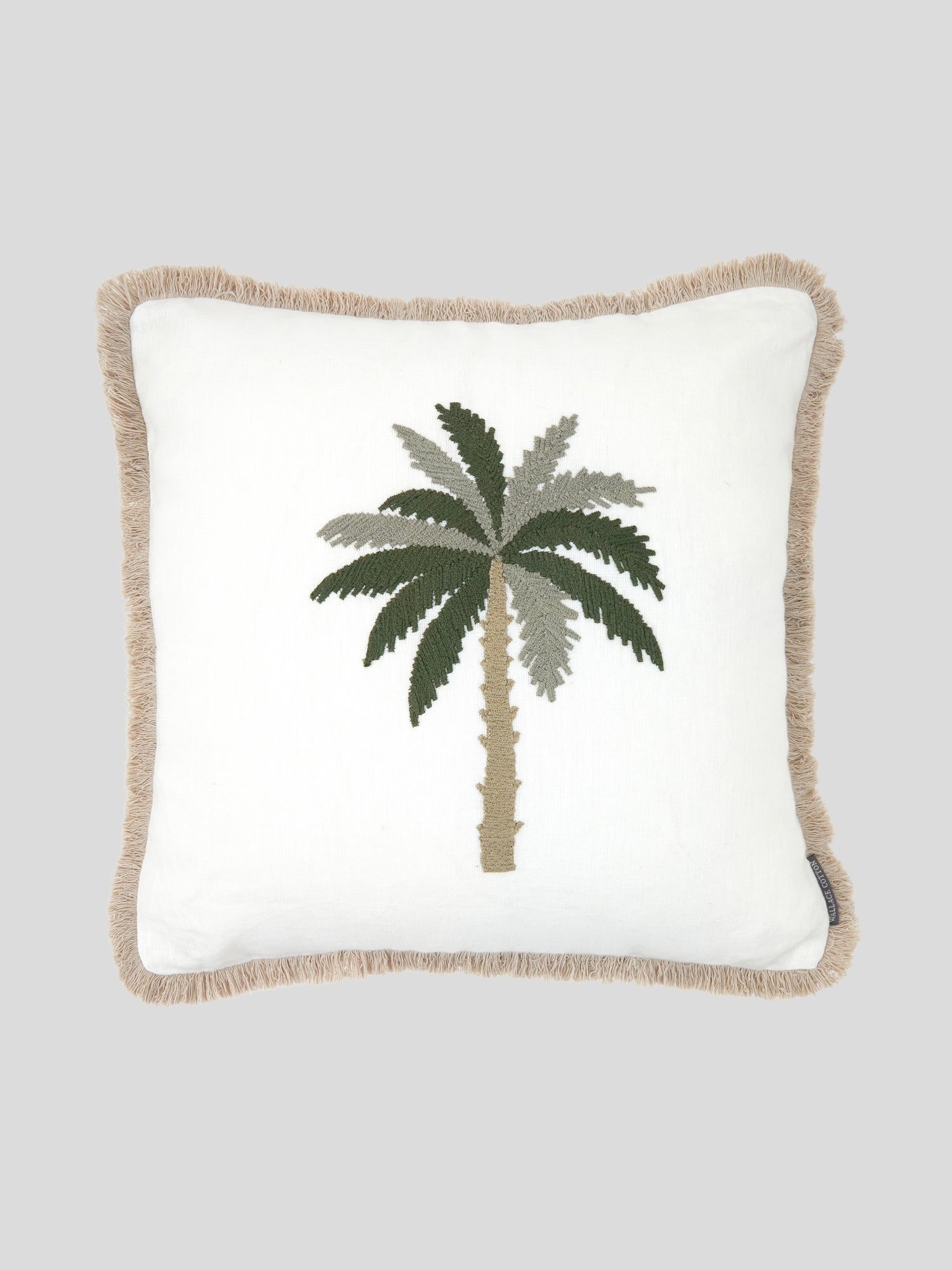 Square Pillow with Tree Embroidery