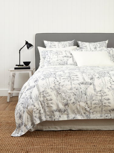 Purity Organic Cotton Duvet Cover Set in Natural Stripe