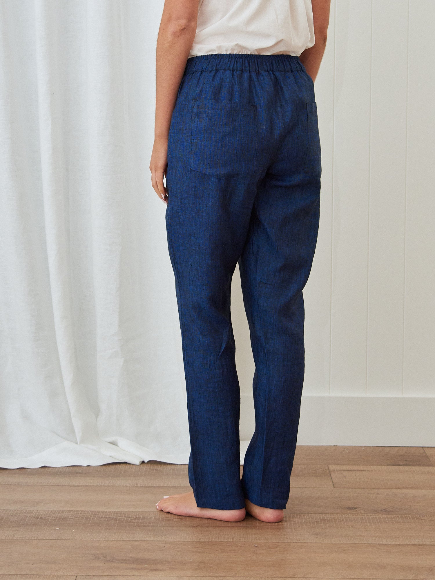 Voyager Linen Pants in Blue Chambray